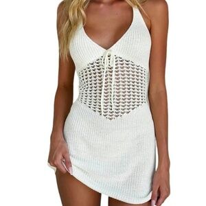 White knit cover-up